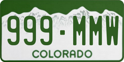 CO license plate 999MMW