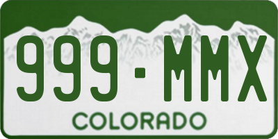 CO license plate 999MMX