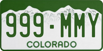 CO license plate 999MMY