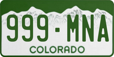 CO license plate 999MNA