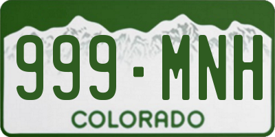 CO license plate 999MNH