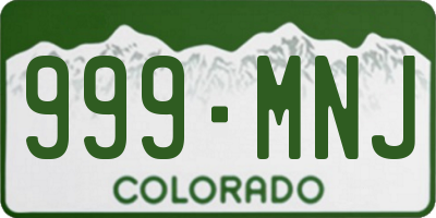 CO license plate 999MNJ