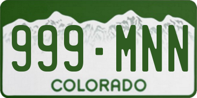 CO license plate 999MNN