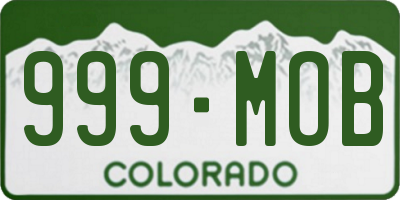 CO license plate 999MOB