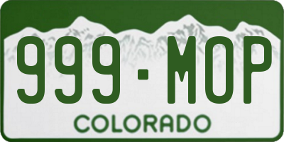 CO license plate 999MOP