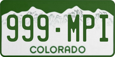 CO license plate 999MPI