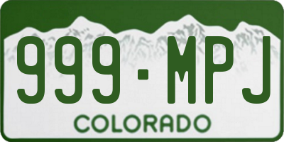 CO license plate 999MPJ