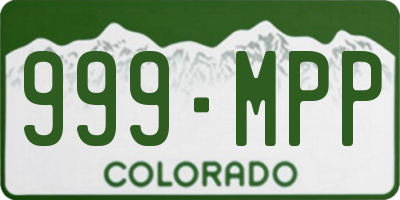 CO license plate 999MPP
