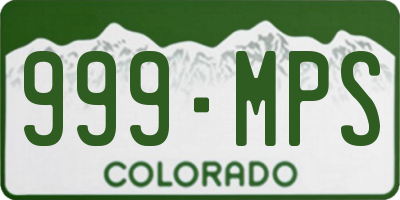 CO license plate 999MPS