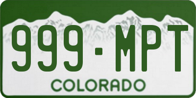 CO license plate 999MPT