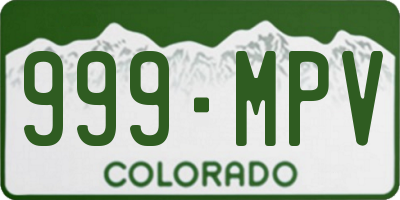 CO license plate 999MPV