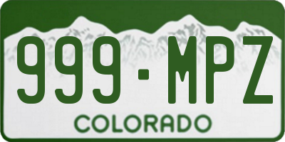 CO license plate 999MPZ