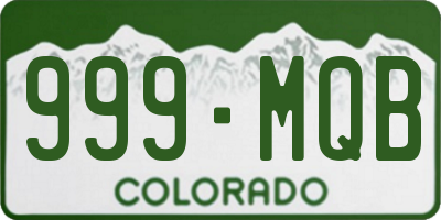 CO license plate 999MQB