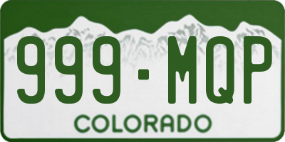 CO license plate 999MQP
