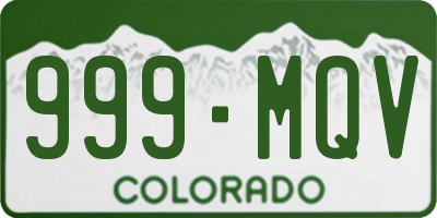 CO license plate 999MQV
