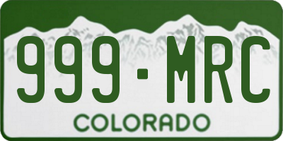 CO license plate 999MRC
