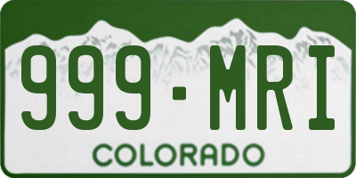 CO license plate 999MRI