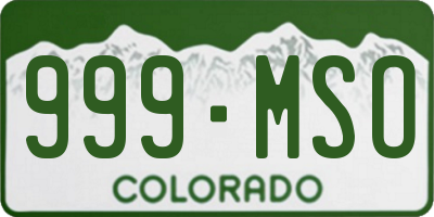 CO license plate 999MSO