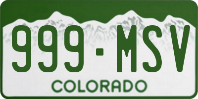 CO license plate 999MSV
