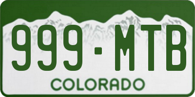 CO license plate 999MTB