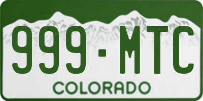 CO license plate 999MTC