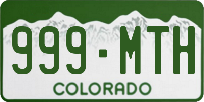CO license plate 999MTH
