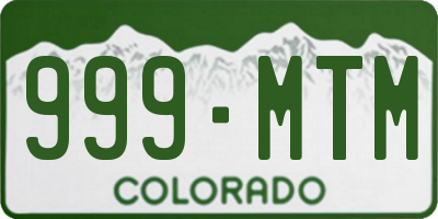 CO license plate 999MTM