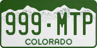 CO license plate 999MTP