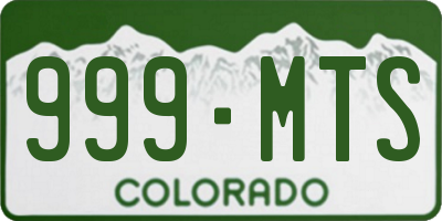 CO license plate 999MTS