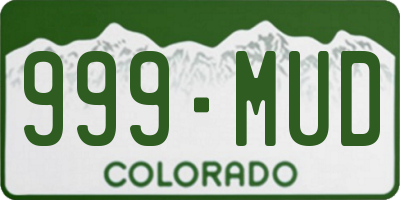 CO license plate 999MUD