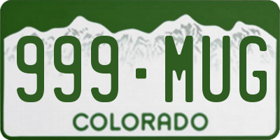 CO license plate 999MUG