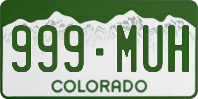 CO license plate 999MUH