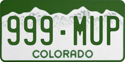 CO license plate 999MUP