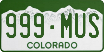 CO license plate 999MUS