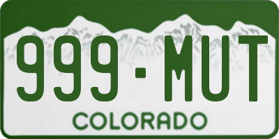 CO license plate 999MUT