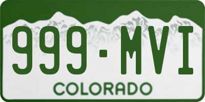 CO license plate 999MVI