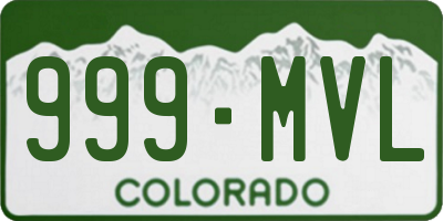 CO license plate 999MVL