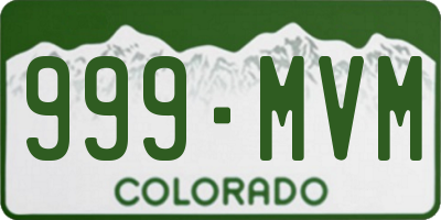 CO license plate 999MVM