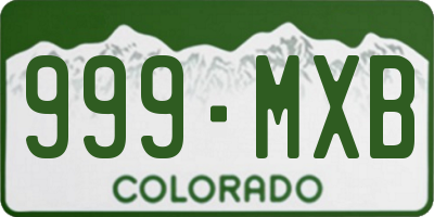 CO license plate 999MXB