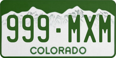 CO license plate 999MXM