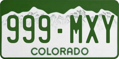 CO license plate 999MXY