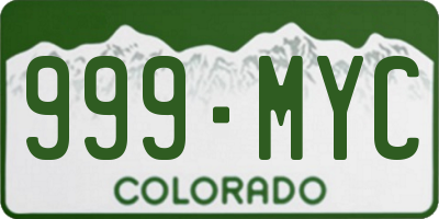 CO license plate 999MYC