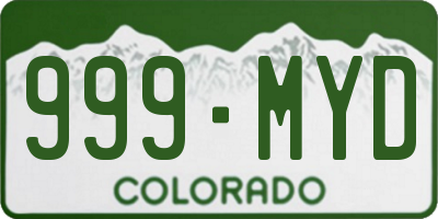 CO license plate 999MYD