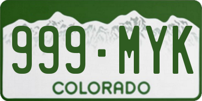 CO license plate 999MYK