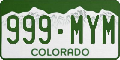 CO license plate 999MYM