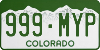 CO license plate 999MYP