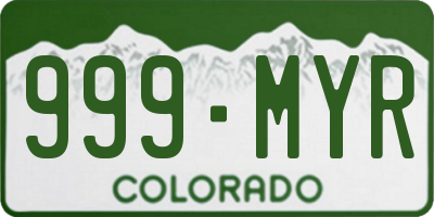 CO license plate 999MYR