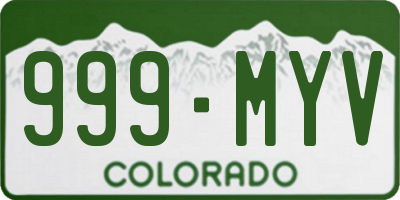 CO license plate 999MYV