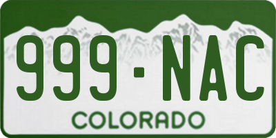 CO license plate 999NAC