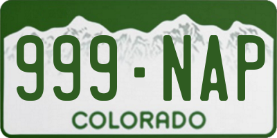 CO license plate 999NAP